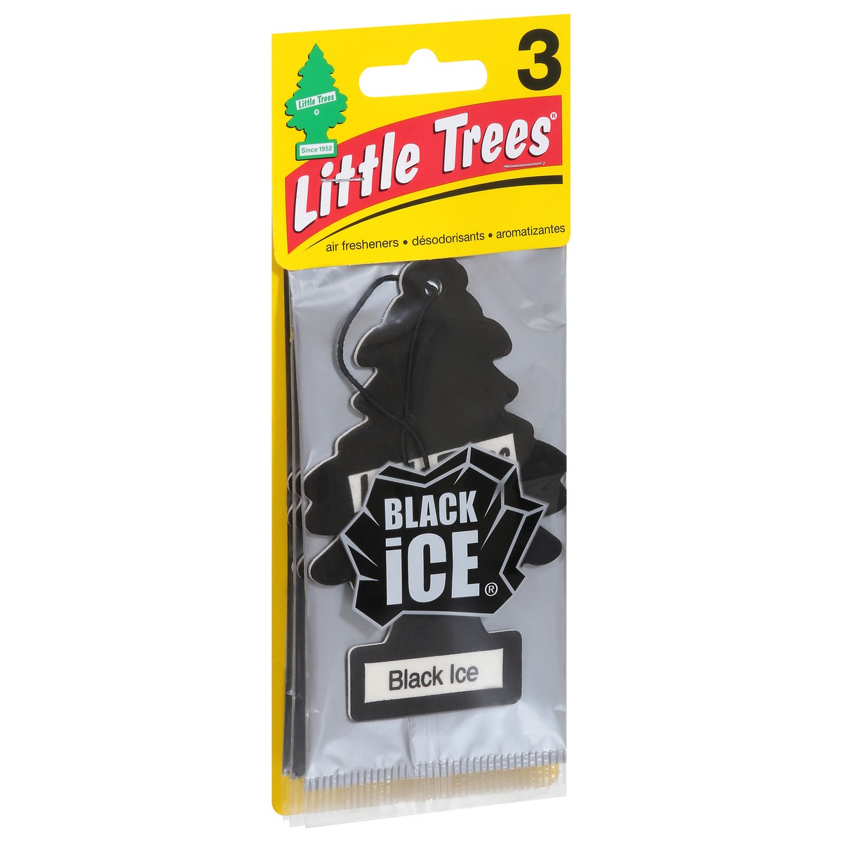 slide 2 of 9, Little Trees Black Ice Air Freshener, 3 ct