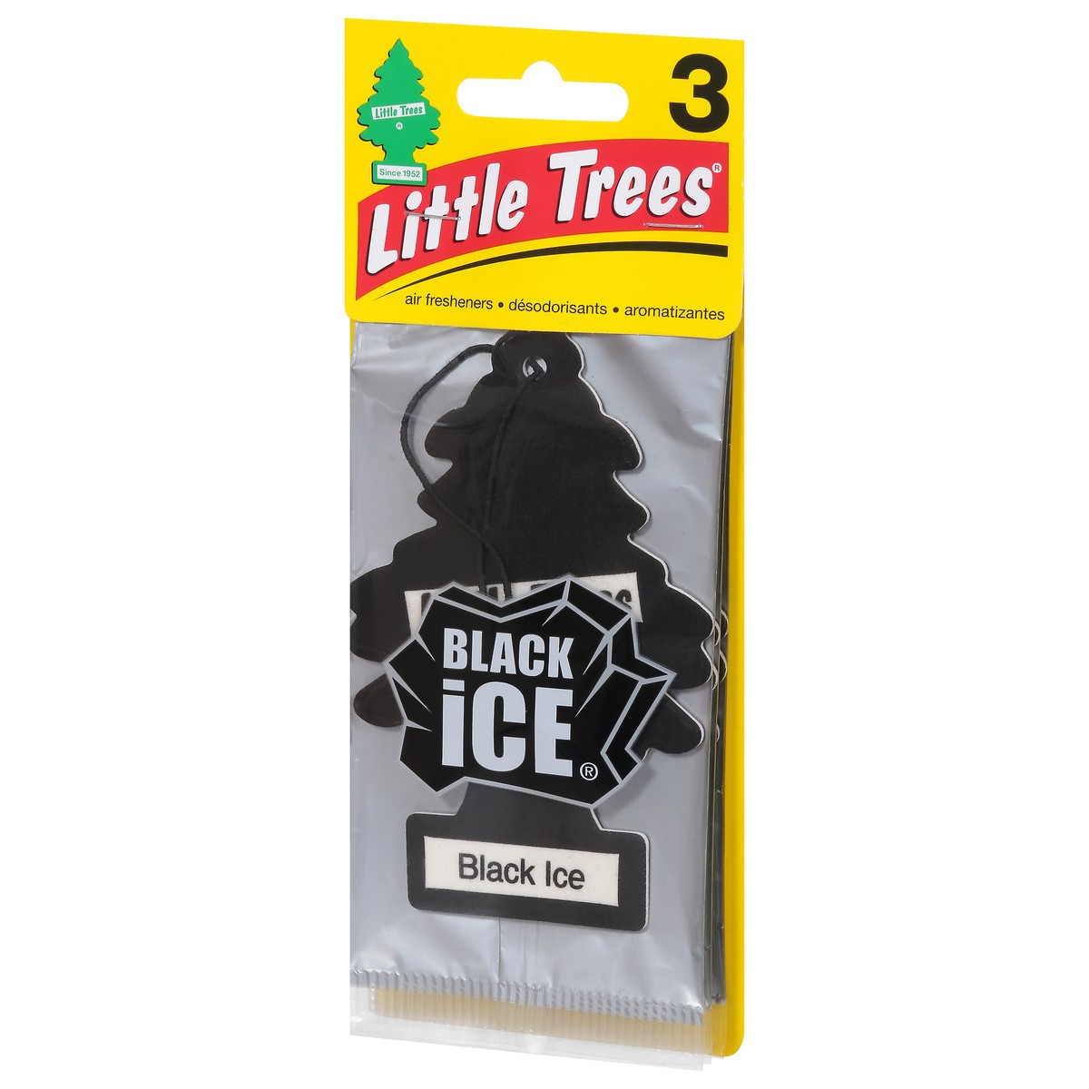 slide 3 of 9, Little Trees Black Ice Air Freshener, 3 ct