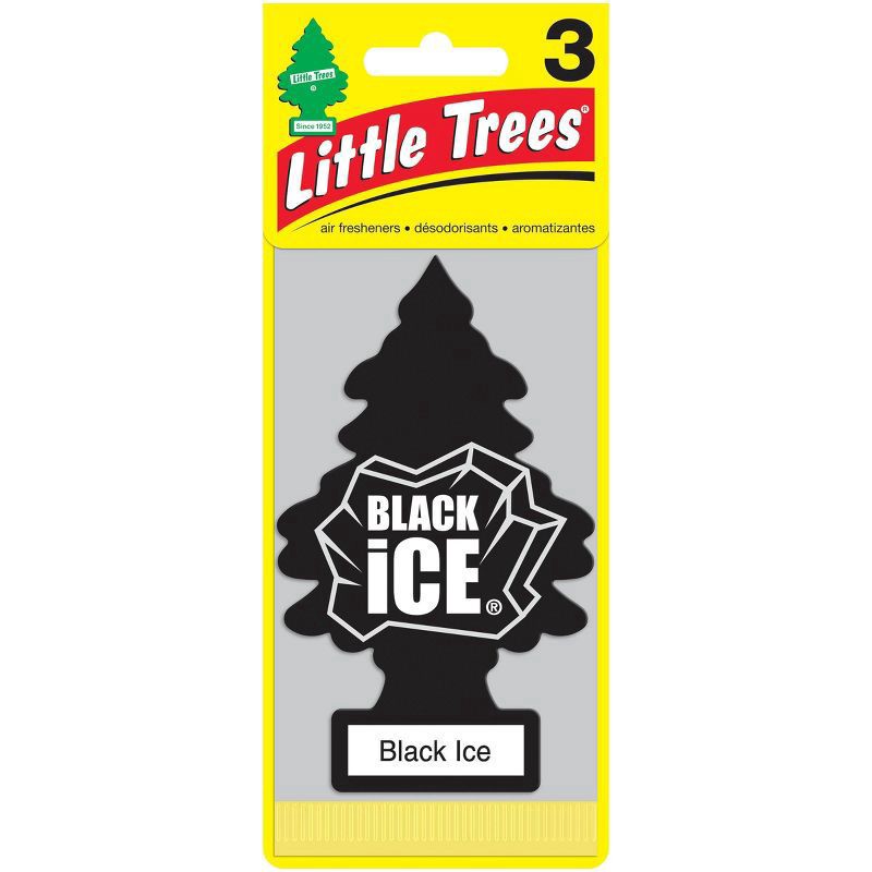 slide 1 of 9, Little Trees Black Ice Air Freshener, 3 ct