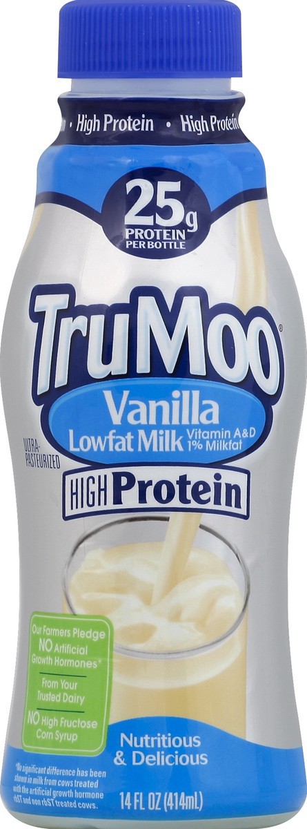 slide 6 of 7, TruMoo High Protein 1% Low Fat Vanilla Milk - 14 fl oz, 14 fl oz