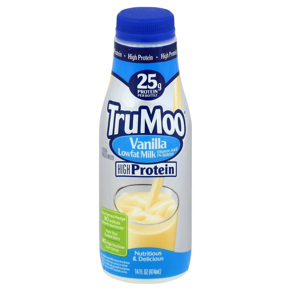 slide 4 of 7, TruMoo High Protein 1% Low Fat Vanilla Milk - 14 fl oz, 14 fl oz