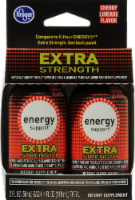 slide 1 of 1, Kroger Energy Support Extra Strength - Cherry Limeade, 2 ct; 2 fl oz