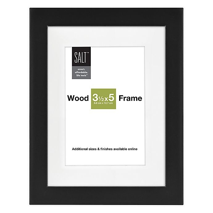 slide 1 of 2, SALT Matted Wood Picture Frame - Black, 3.5 in x 5 in