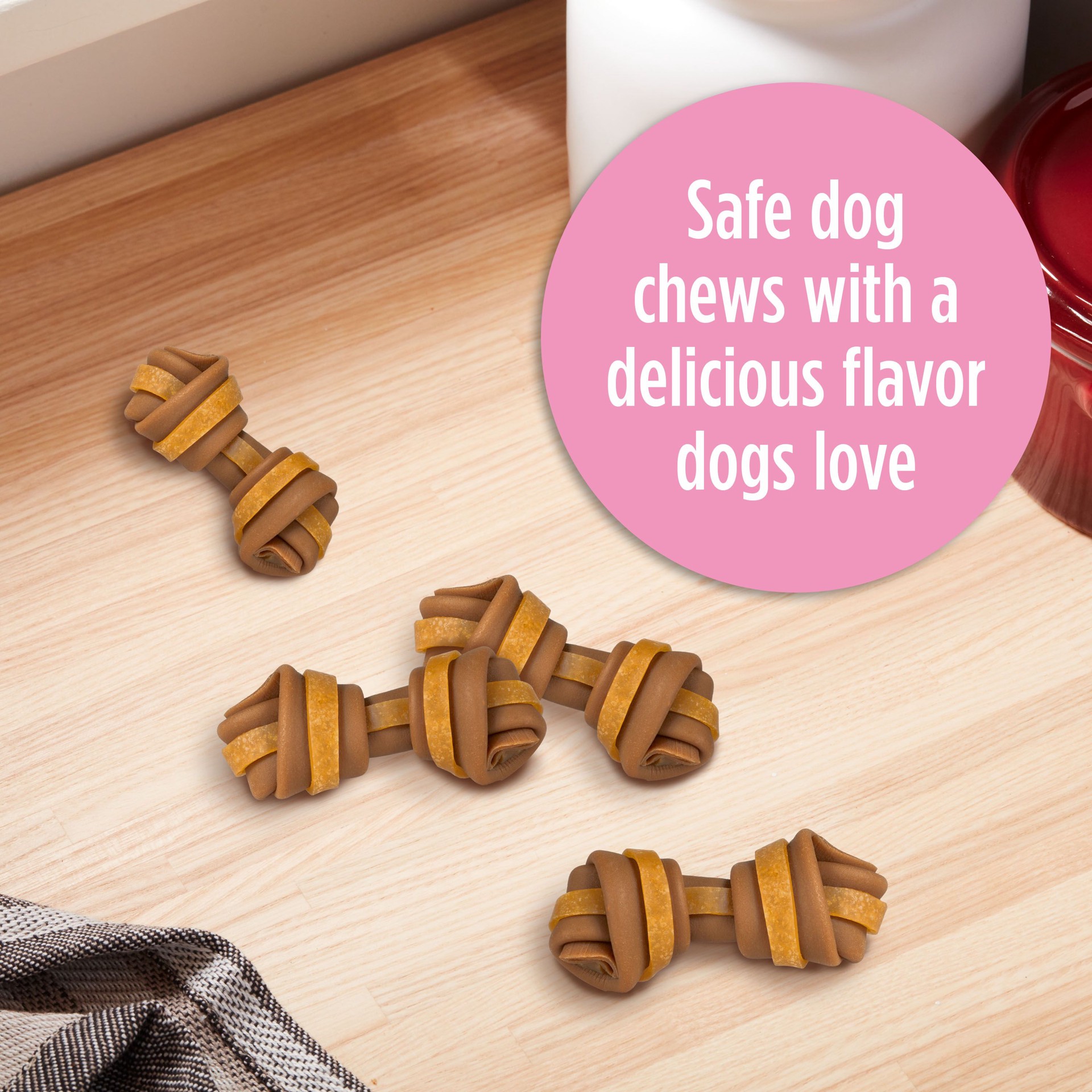 slide 6 of 10, Milk-Bone GnawBones Long Lasting Dog Treats with Real Peanut Butter and Chicken, Mini Size, 5.1-Ounce, 8 ct