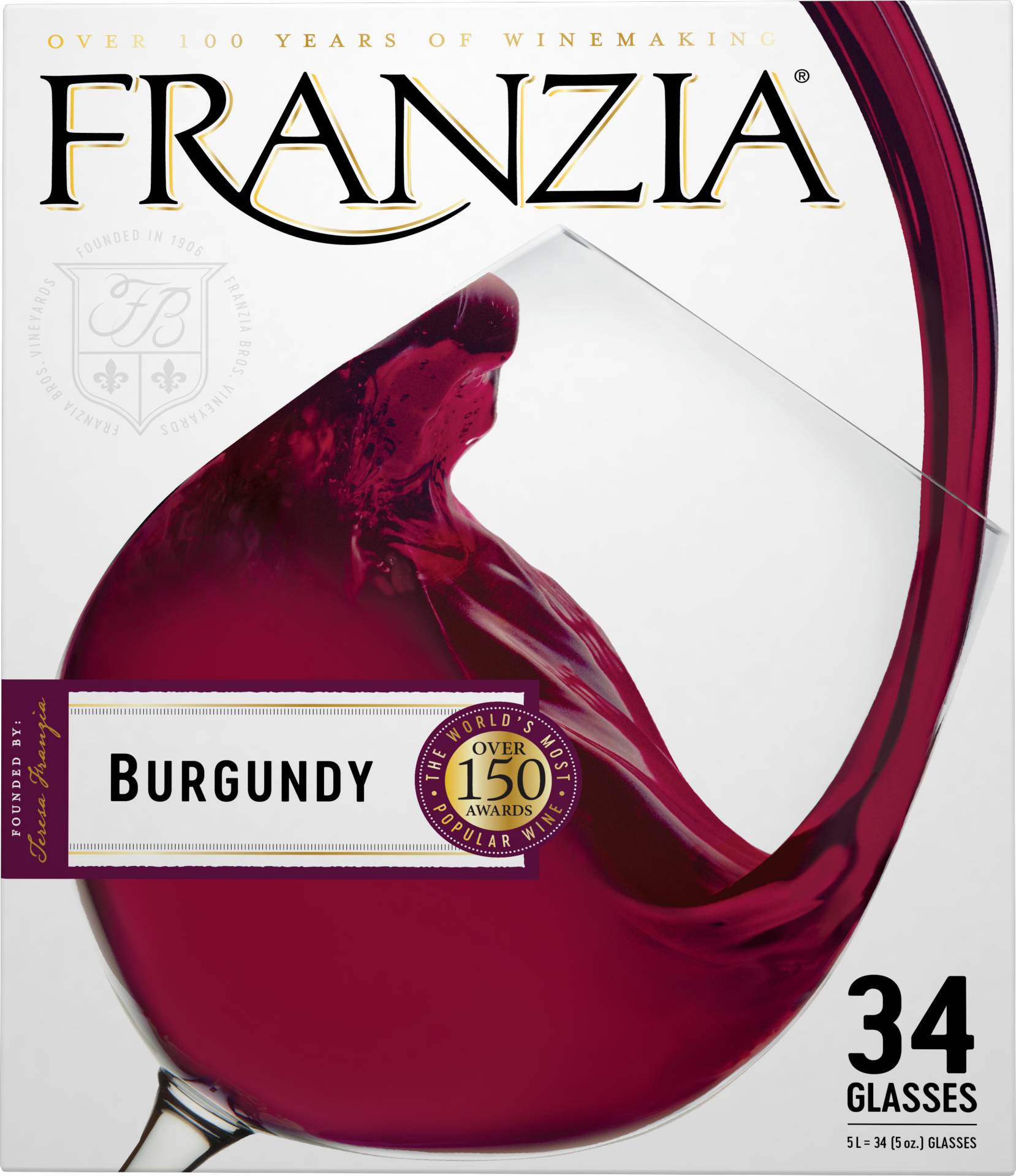 slide 2 of 4, Franzia Burgundy Red Wine, 5 liter