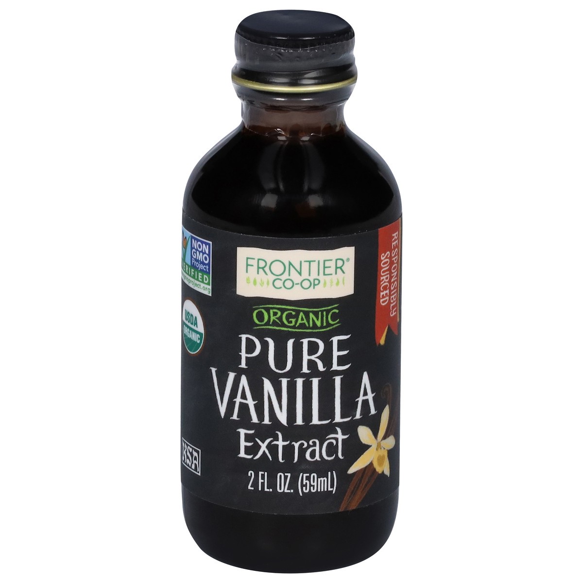 slide 1 of 9, Frontier Co-Op Organic Pure Vanilla Extract 2 fl oz, 2 oz