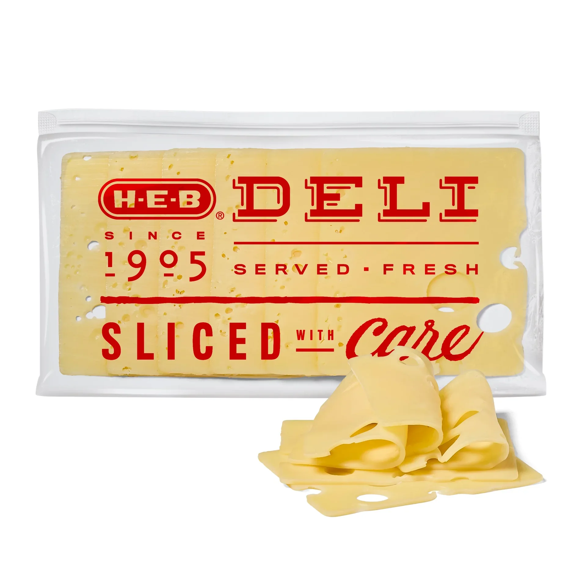 slide 1 of 1, H-E-B Deli Swiss Cheese, Sandwich Sliced, per lb