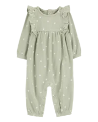 Carter's Baby Heart Thermal Long-Sleeve Jumpsuit - Green Green NB