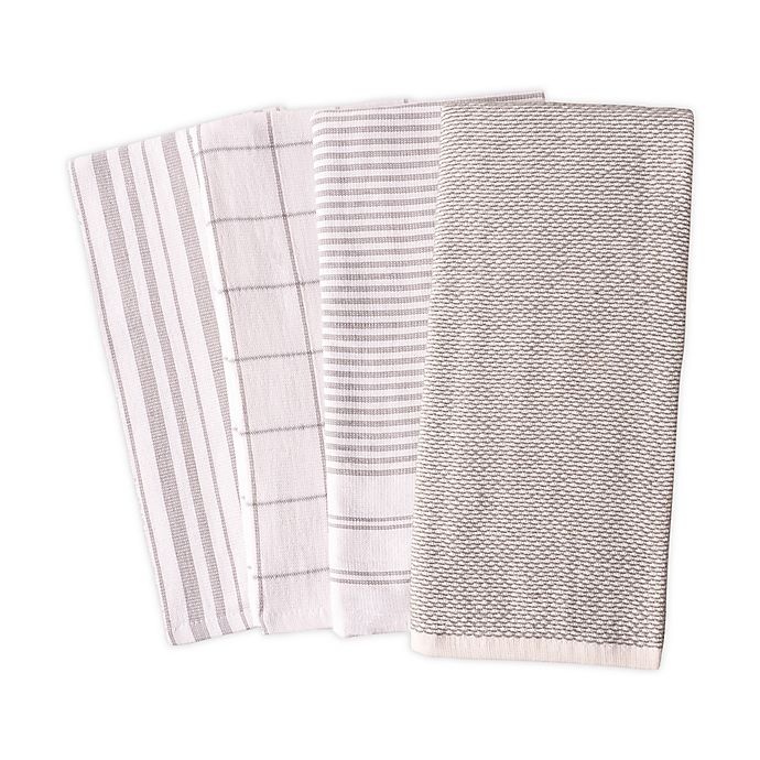 slide 1 of 10, Artisanal Kitchen Supply Reversible Terry Kitchen Towels - Grey, 4 ct