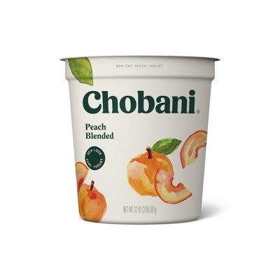 slide 1 of 1, Chobani Peach Blended Greek Yogurt, 32 oz