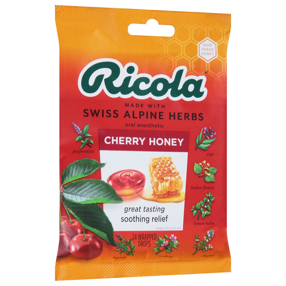 slide 2 of 9, Ricola Cherry Honey Cough & Throat Drops, 24 ct