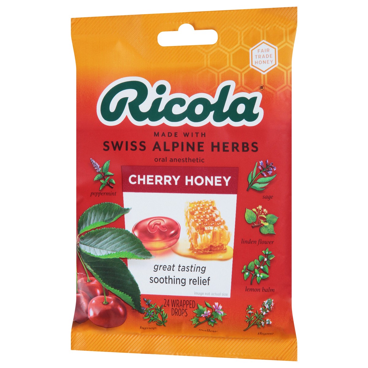 slide 3 of 9, Ricola Cherry Honey Cough & Throat Drops, 24 ct