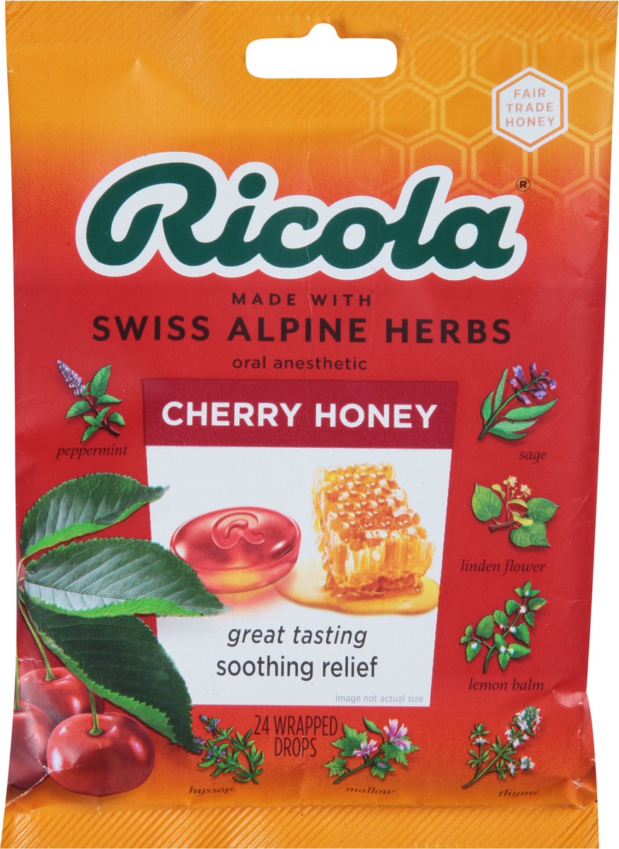 slide 6 of 9, Ricola Cherry Honey Cough & Throat Drops, 24 ct