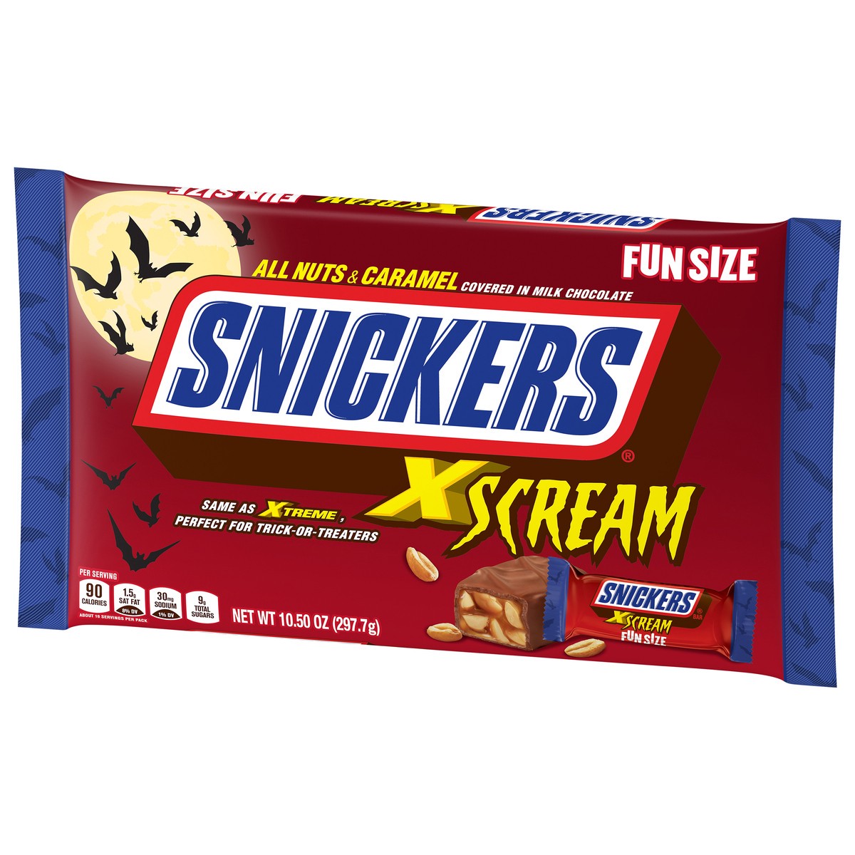 slide 8 of 9, SNICKERS XScream Fun Size Chocolate Halloween Trick or Treat Candy, 10.5oz, 10.5 oz