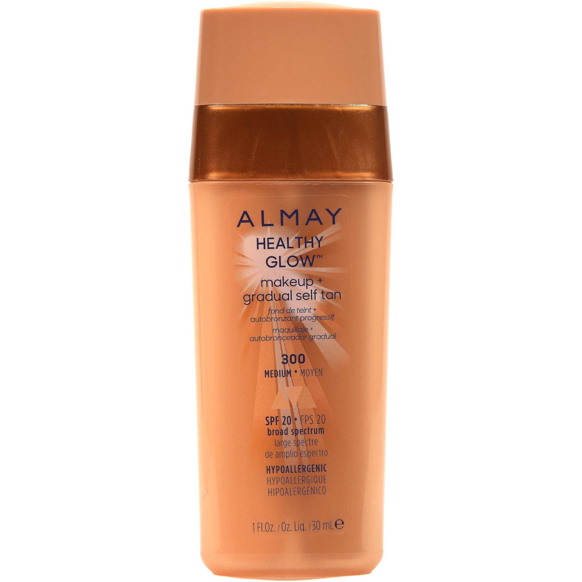 slide 1 of 1, Almay Healthy Glow Makeup + Gradual Self Tan, Medium, 1 oz