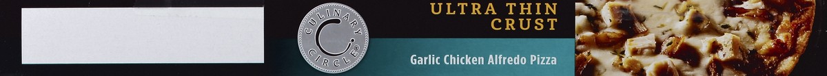 slide 4 of 6, Culinary Circle Pizza, Ultra Thin Crust, Garlic Chicken Alfredo, 17.1 Ounce, 17.1 oz