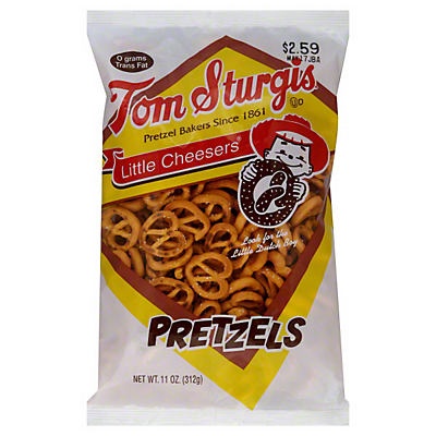 slide 1 of 1, Tom Sturgis Little Cheesers Pretzels, 11 oz