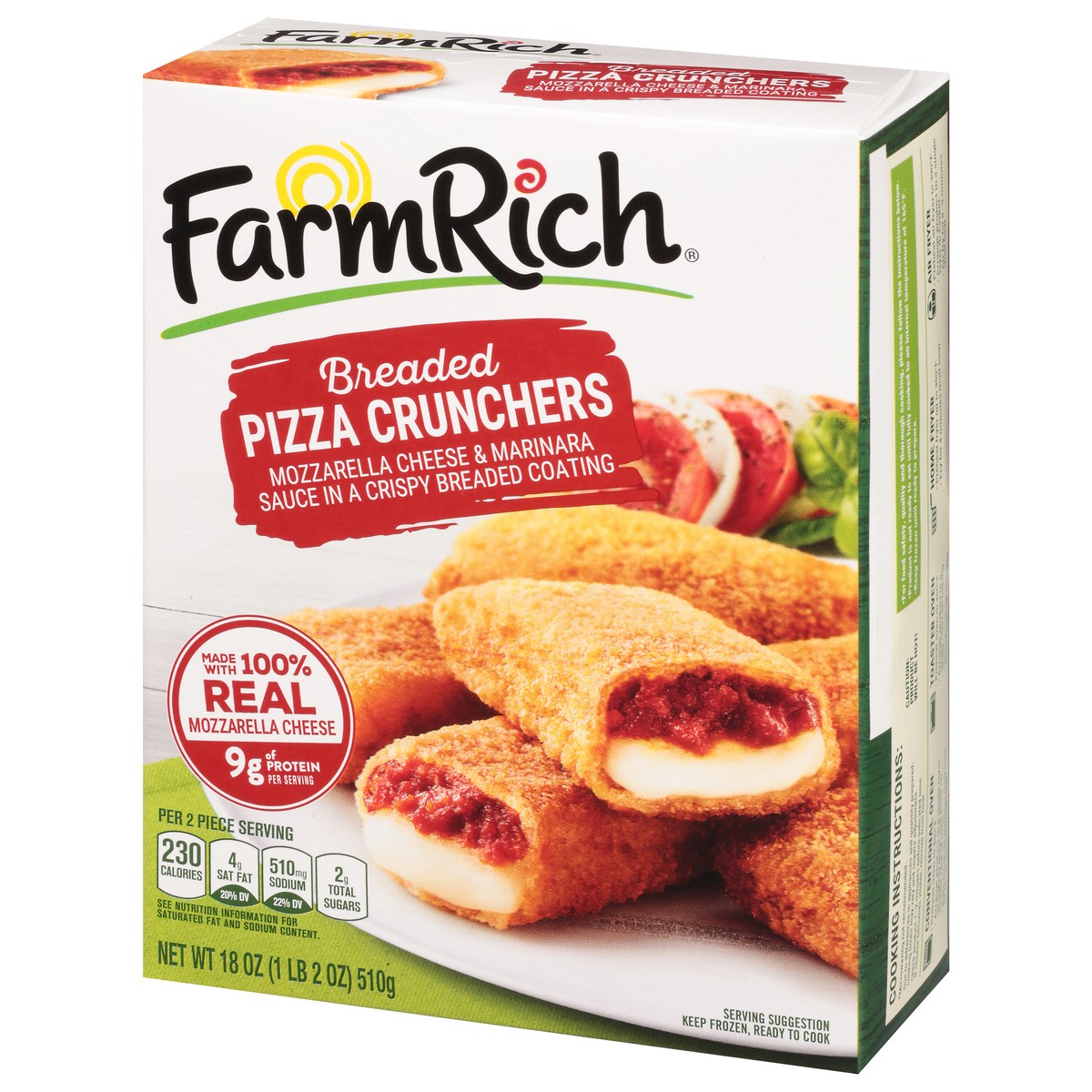slide 2 of 4, Farm Rich Breaded Pizza Crunchers made with 100% Real Mozzarella Cheese, 18oz, 18 oz