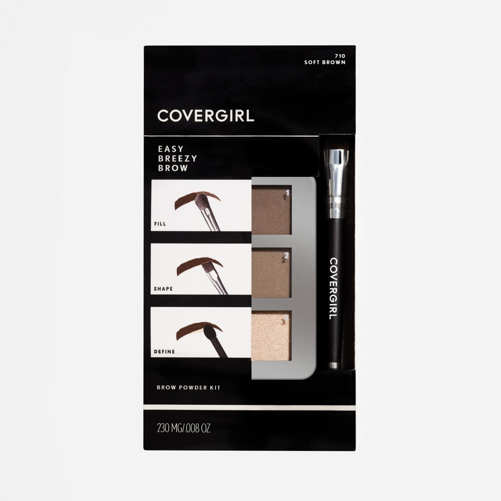 slide 7 of 7, Covergirl Easy Breezy Brow Powder Kit, Soft Brown, 1 ct