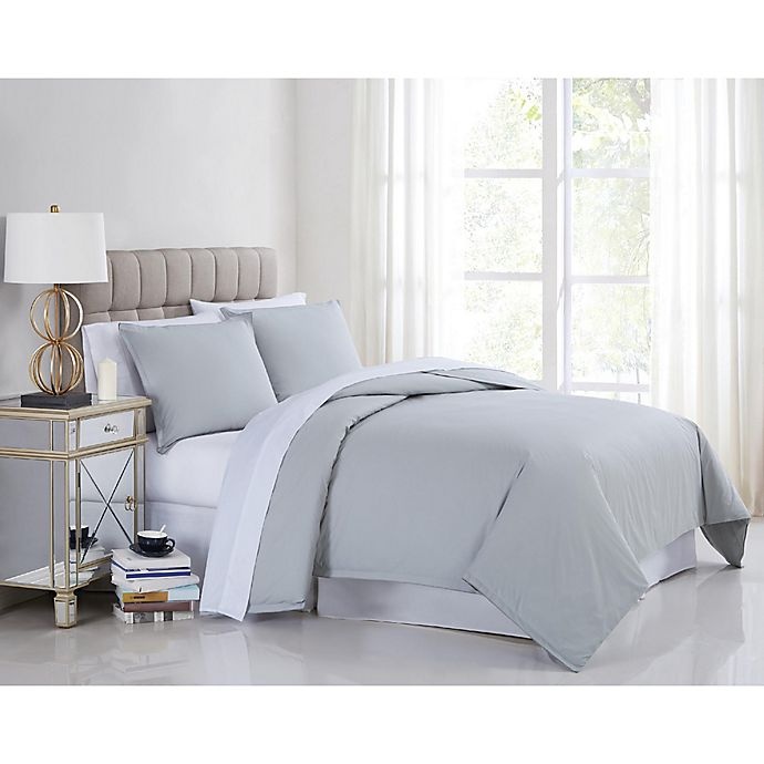 slide 1 of 4, Charisma 400-Thread-Count King Duvet Cover Set - Grey, 3 ct