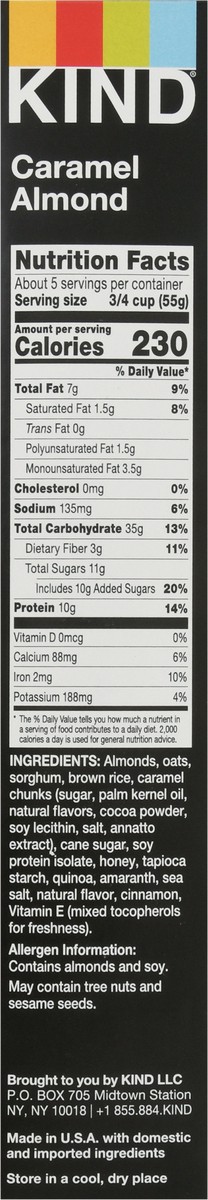 slide 12 of 13, KIND Protein Caramel Almond Cereal 10 oz, 10 oz