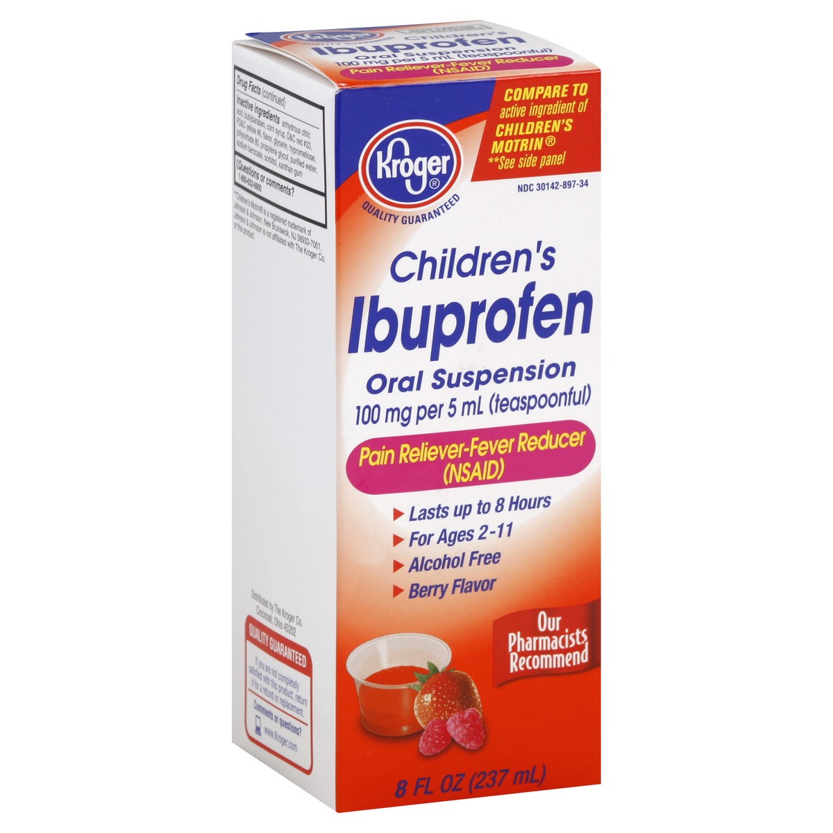 slide 5 of 5, Kroger Children's Ibuprofen Berry Flavor Oral Suspension, 8 fl oz