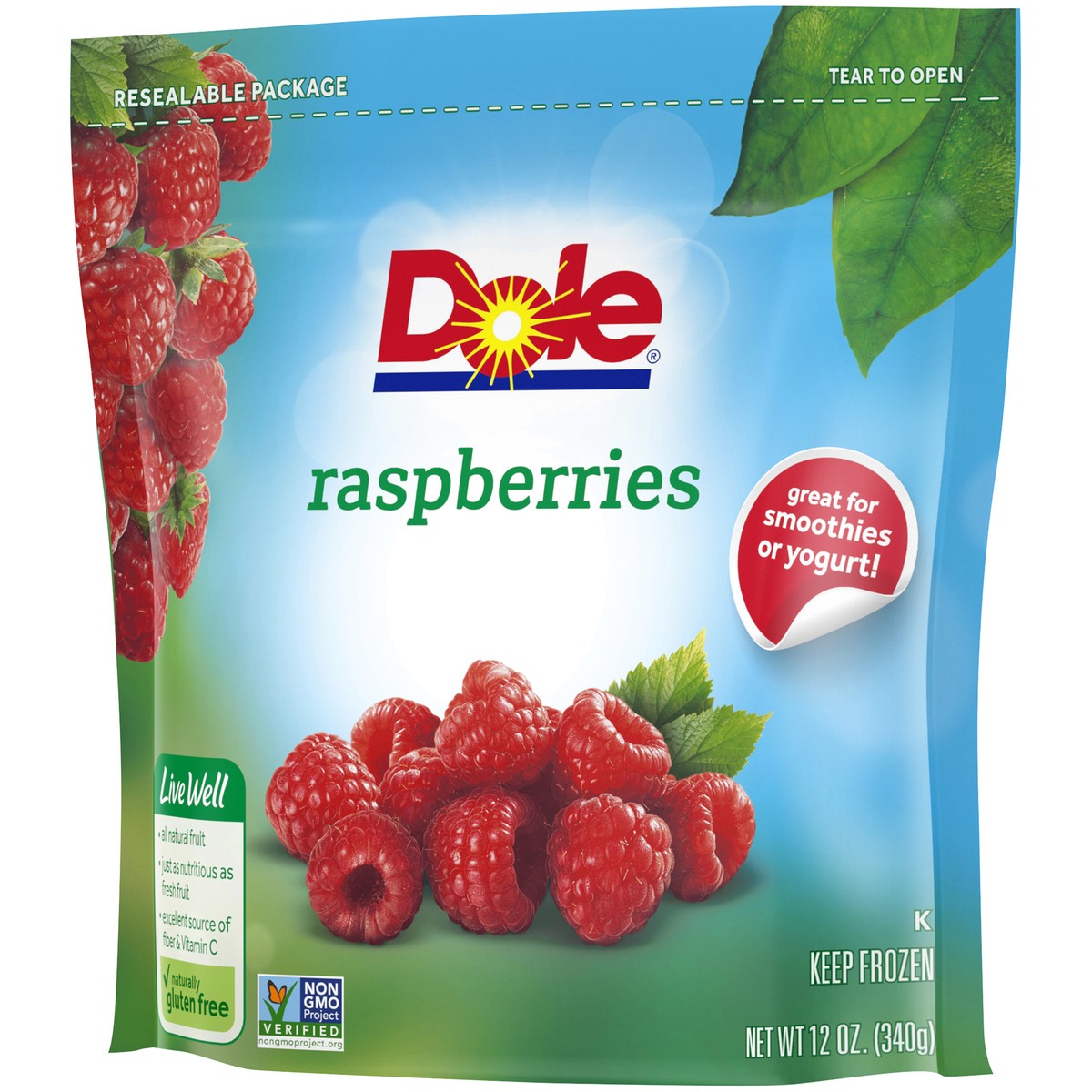 slide 3 of 9, Dole Raspberries 12 oz. Pouch, 12 oz