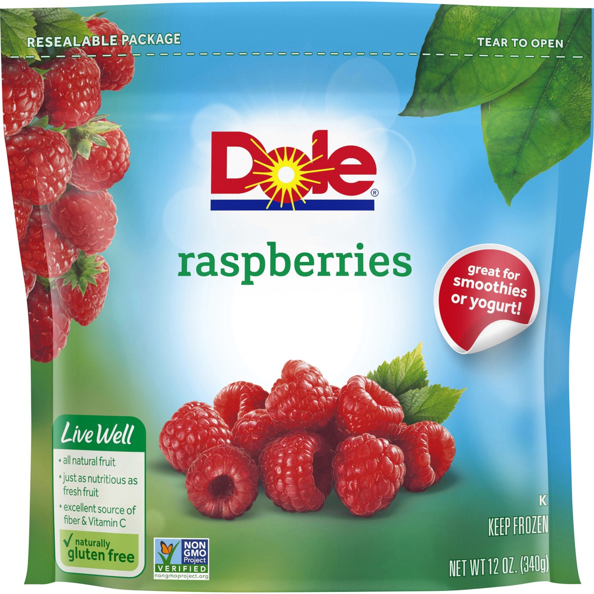 slide 6 of 9, Dole Raspberries 12 oz. Pouch, 12 oz