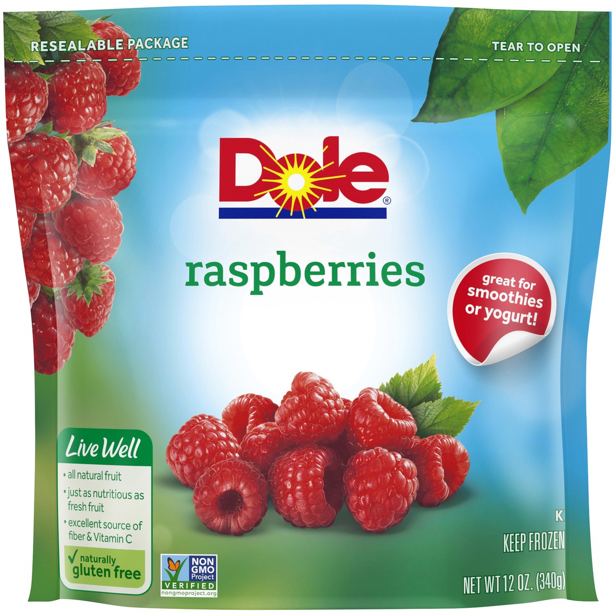 slide 1 of 9, Dole Raspberries 12 oz. Pouch, 12 oz