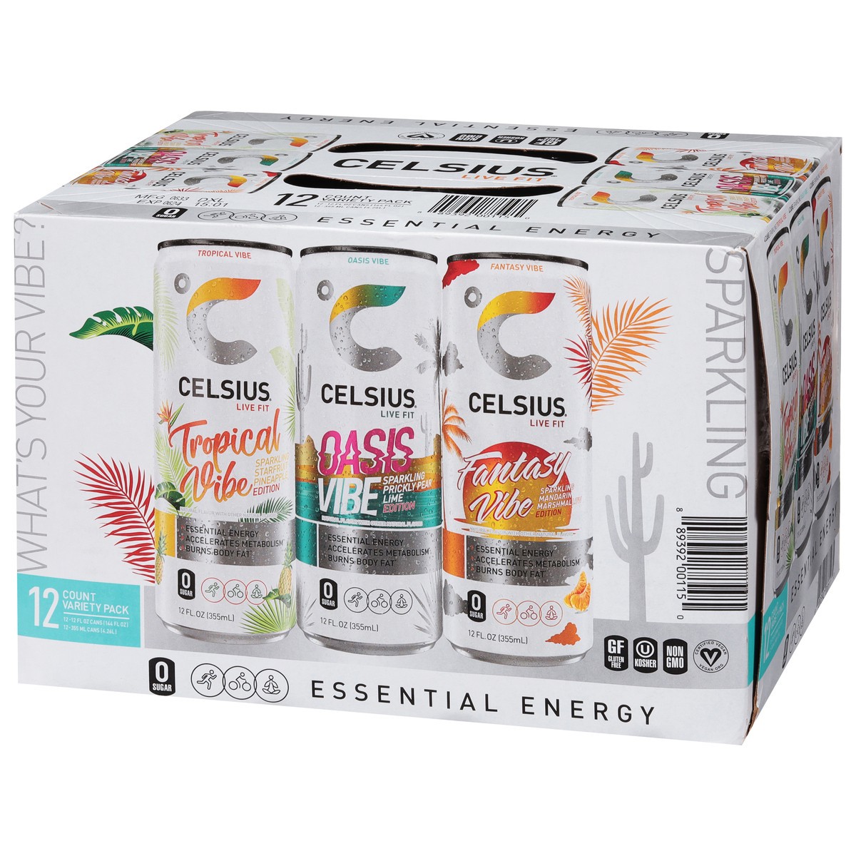 slide 3 of 9, CELSIUS Live Fit Energy Drink Variety 12 Fl Oz, 12 Count, 12 ct; 12 oz