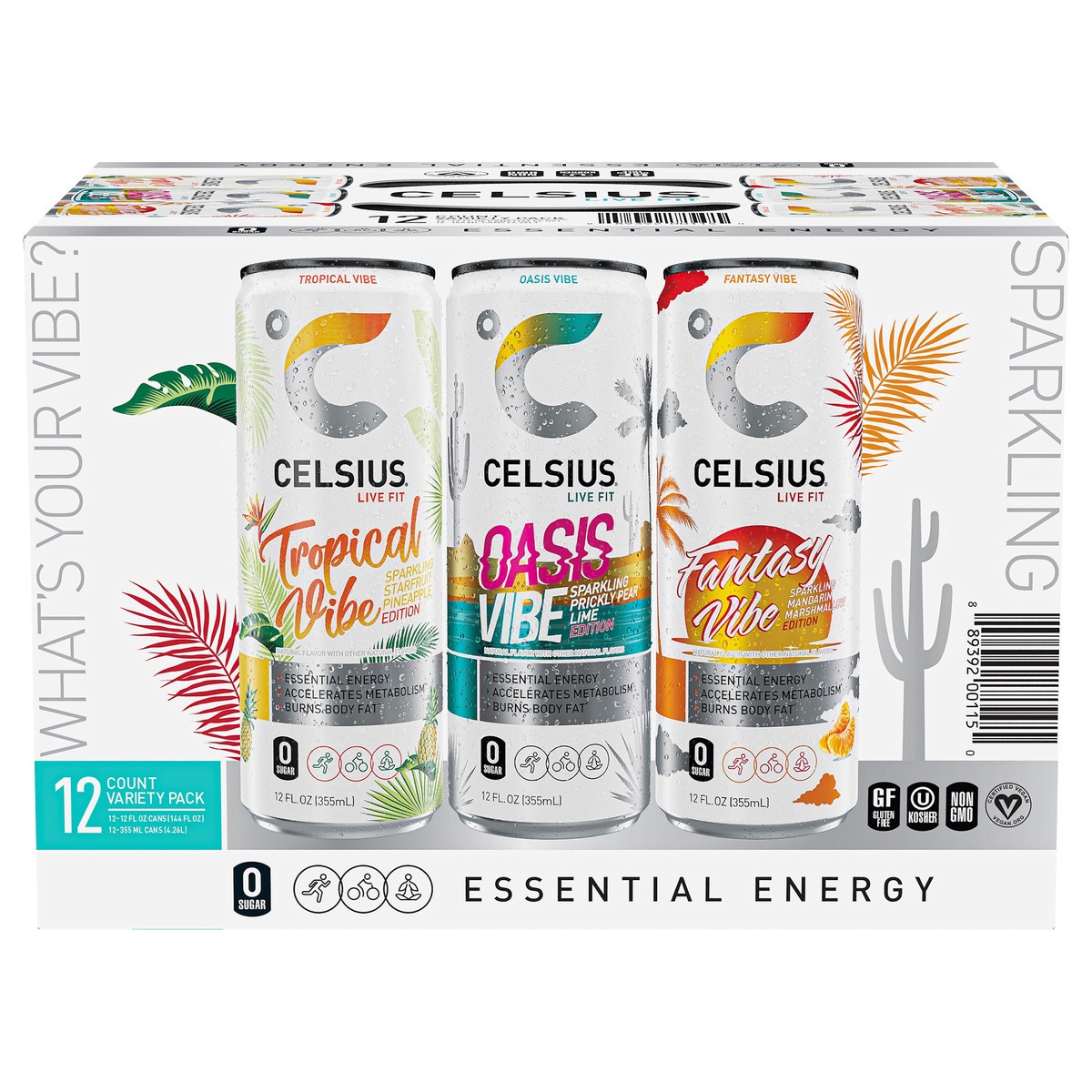 slide 1 of 9, CELSIUS Live Fit Energy Drink Variety 12 Fl Oz, 12 Count, 12 ct; 12 oz