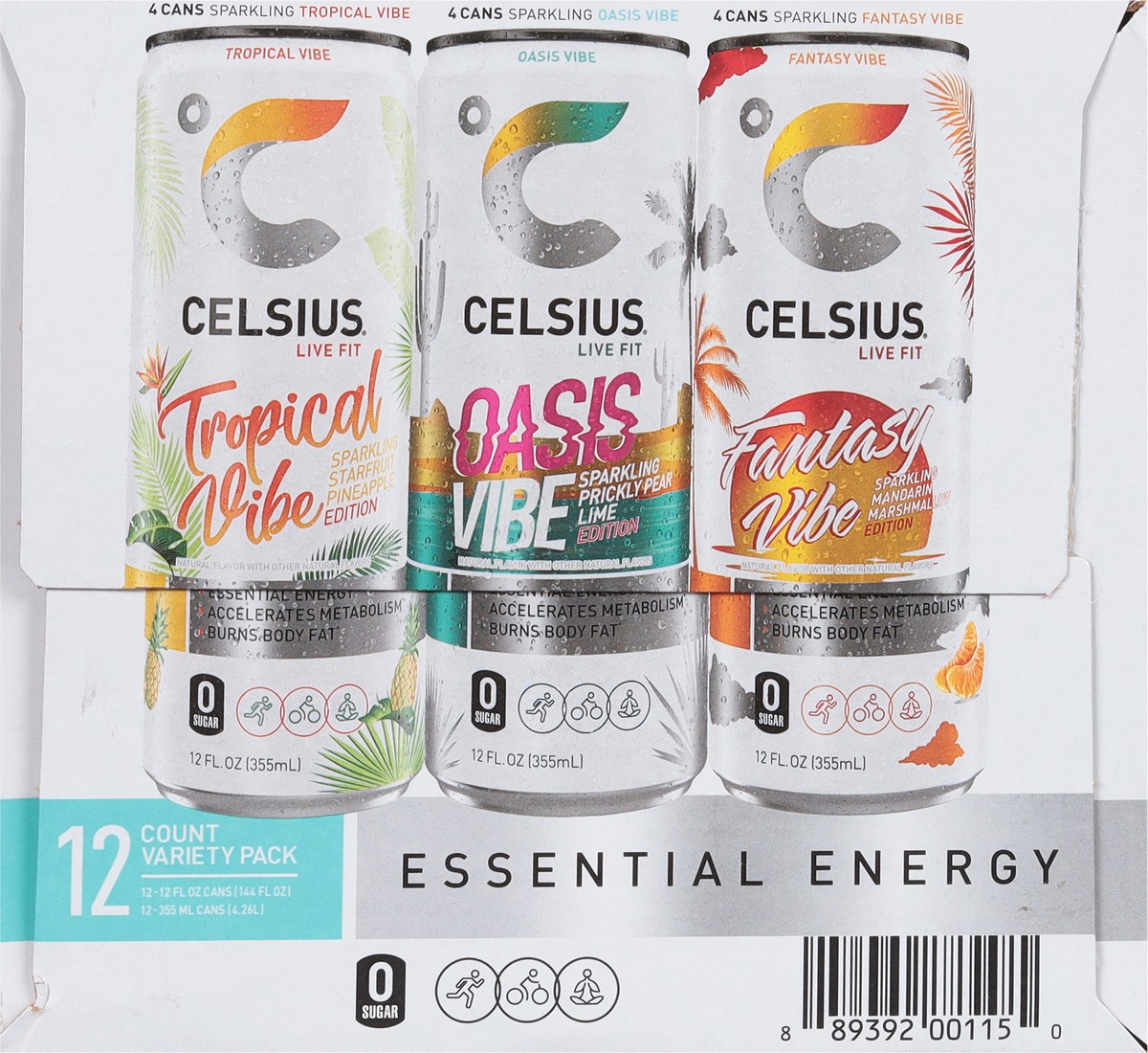 slide 2 of 9, CELSIUS Live Fit Energy Drink Variety 12 Fl Oz, 12 Count, 12 ct; 12 oz