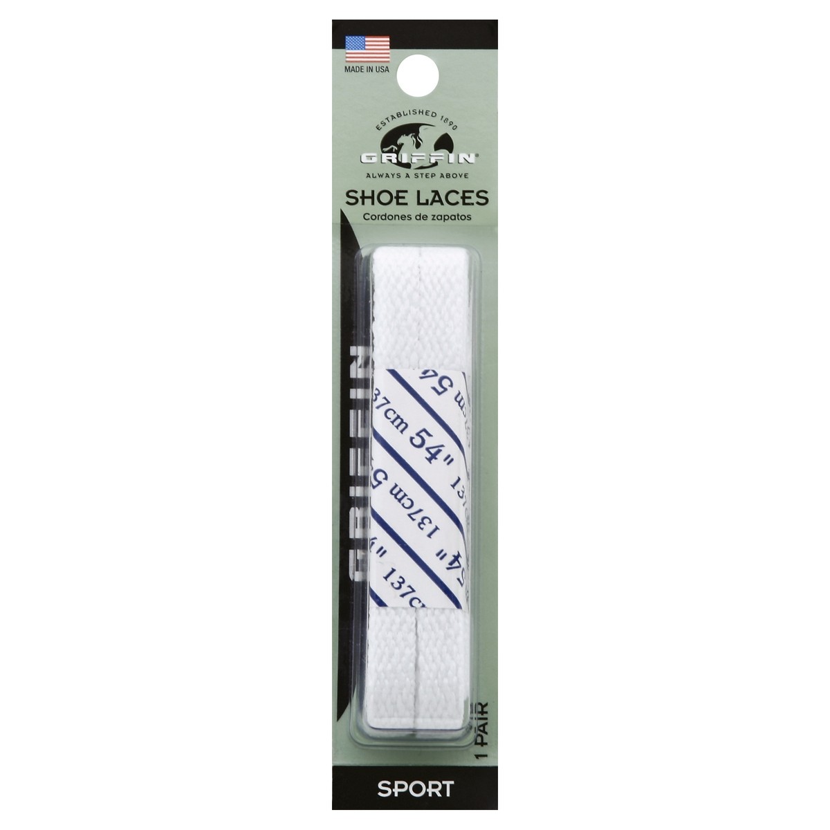 slide 2 of 2, Griffin Bros. White Sport 54 Inch Laces 1 Pair, 1 ct