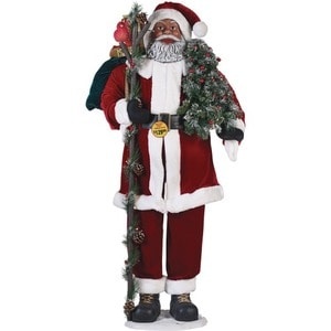 slide 1 of 1, 60" LED African American Santa With Tree, 60 in