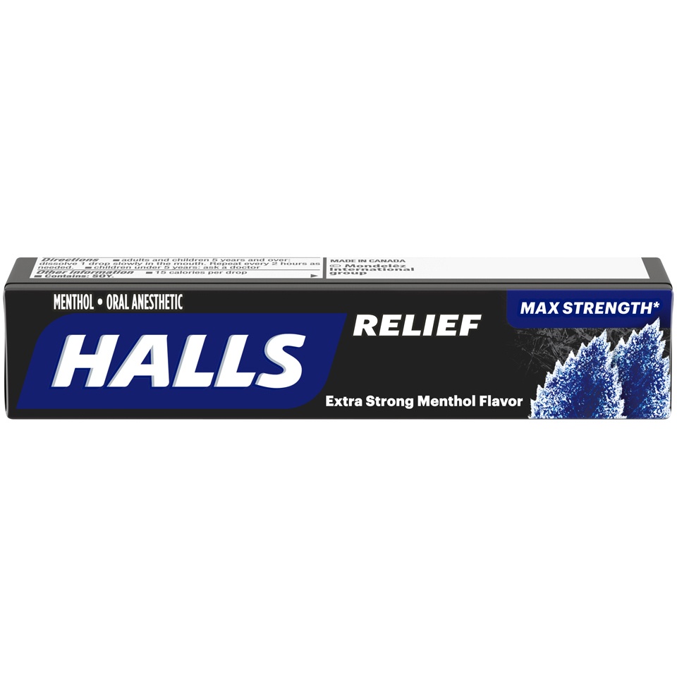 slide 2 of 7, Halls Intense Cool Extra Strong Menthol Oral Anesthetic Menthol Drops, 9 ct