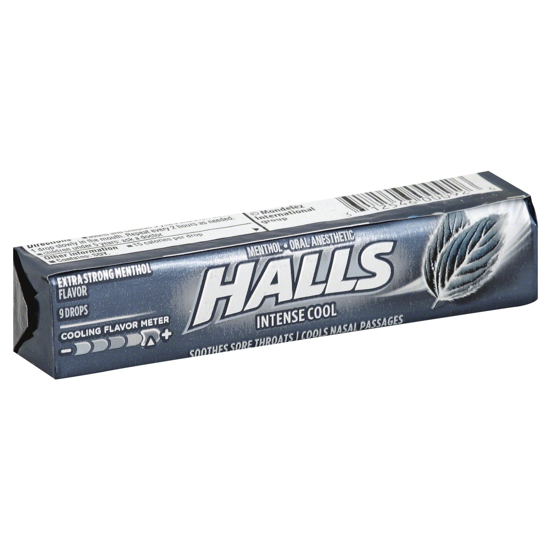 slide 1 of 7, Halls Intense Cool Extra Strong Menthol Oral Anesthetic Menthol Drops, 9 ct