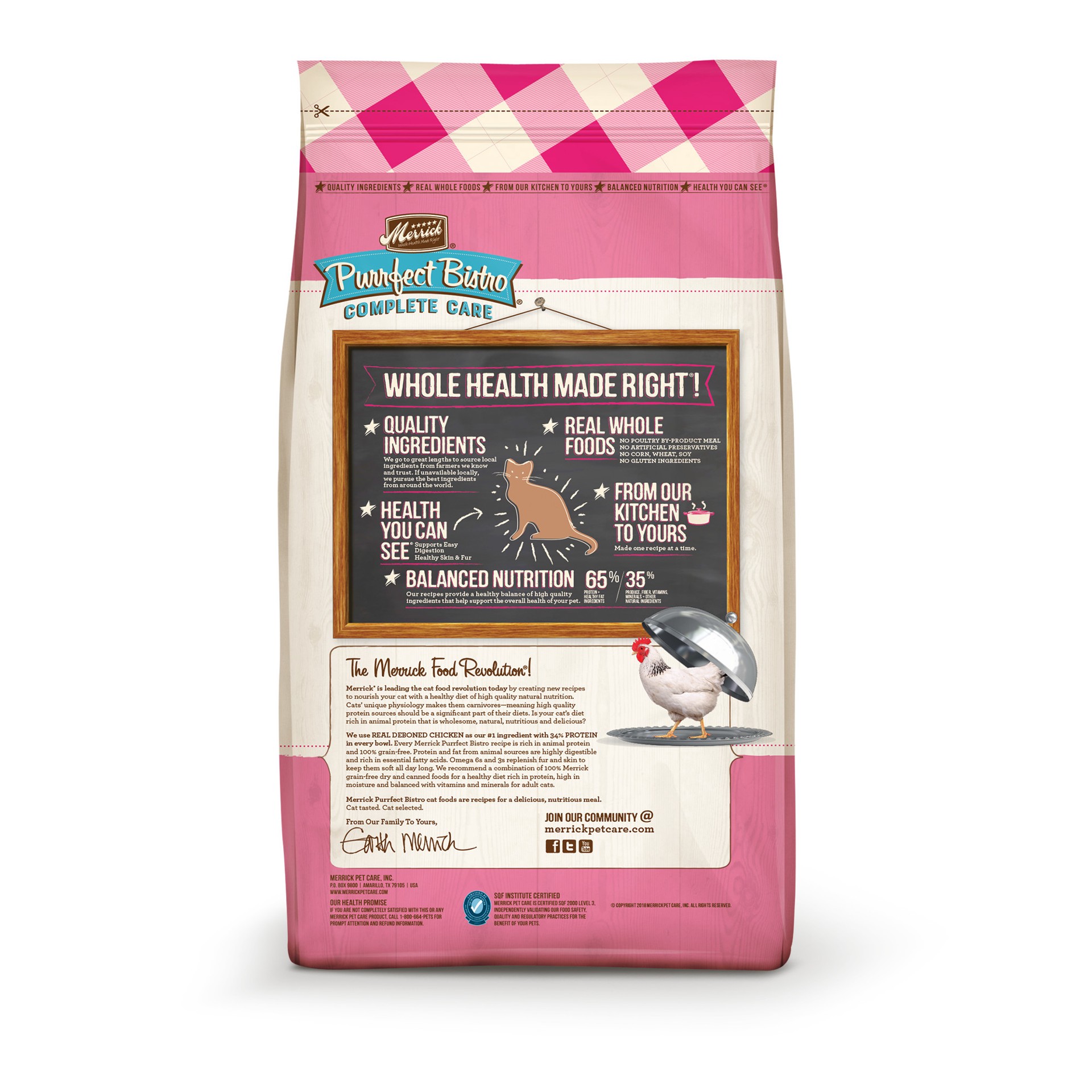 slide 3 of 9, Merrick Purrfect Bistro Grain Free Cat Food, Complete Care Sensitive Stomach Dry Cat Food Recipe - 12 lb Bag, 12 lb