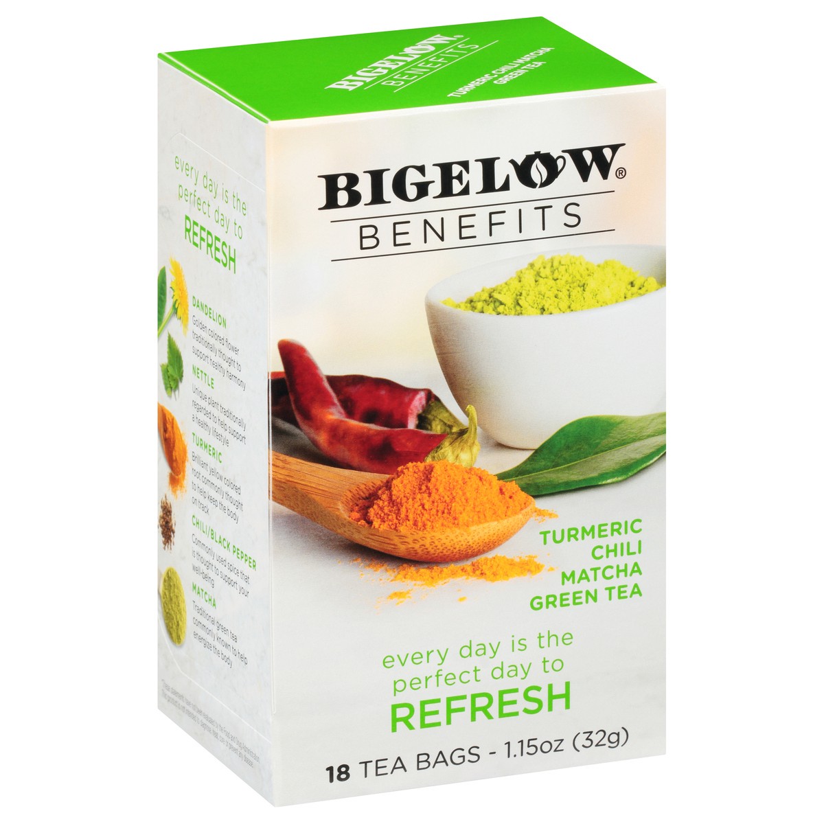 slide 2 of 9, Bigelow Benefits Matcha Green Tea, 18 ct