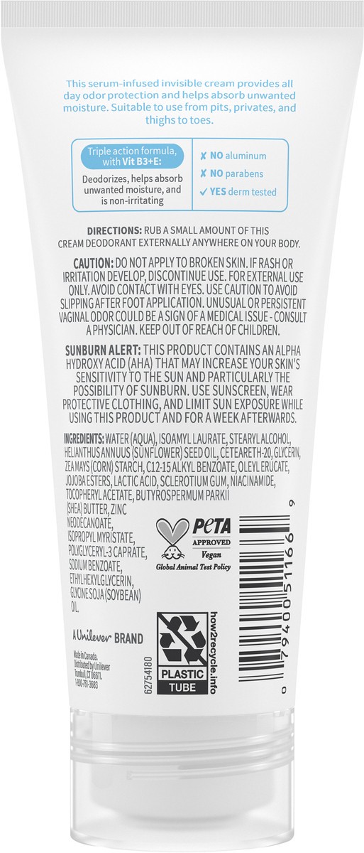 slide 10 of 13, Dove Beauty Unscented Whole Body Deodorant Cream - 2.5 fl oz, 2.5 fl oz