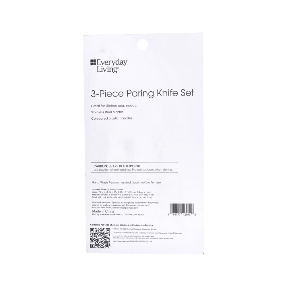 slide 3 of 3, Everyday Living Multi Color Paring Knife Set, 3 ct