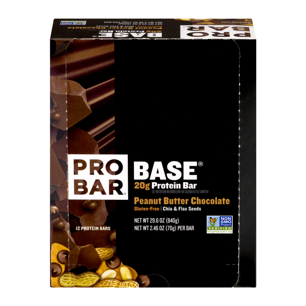 slide 1 of 1, ProBar Core Bar Peanut Butter Chocolate Bars Box, 12 ct