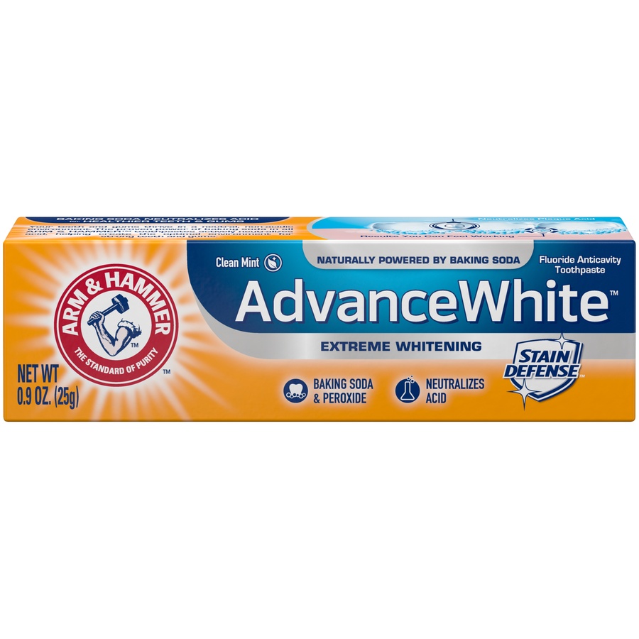 slide 1 of 4, ARM & HAMMER Advance White Tartar Control Fluoride Anticavity Toothpaste, 0.9 oz