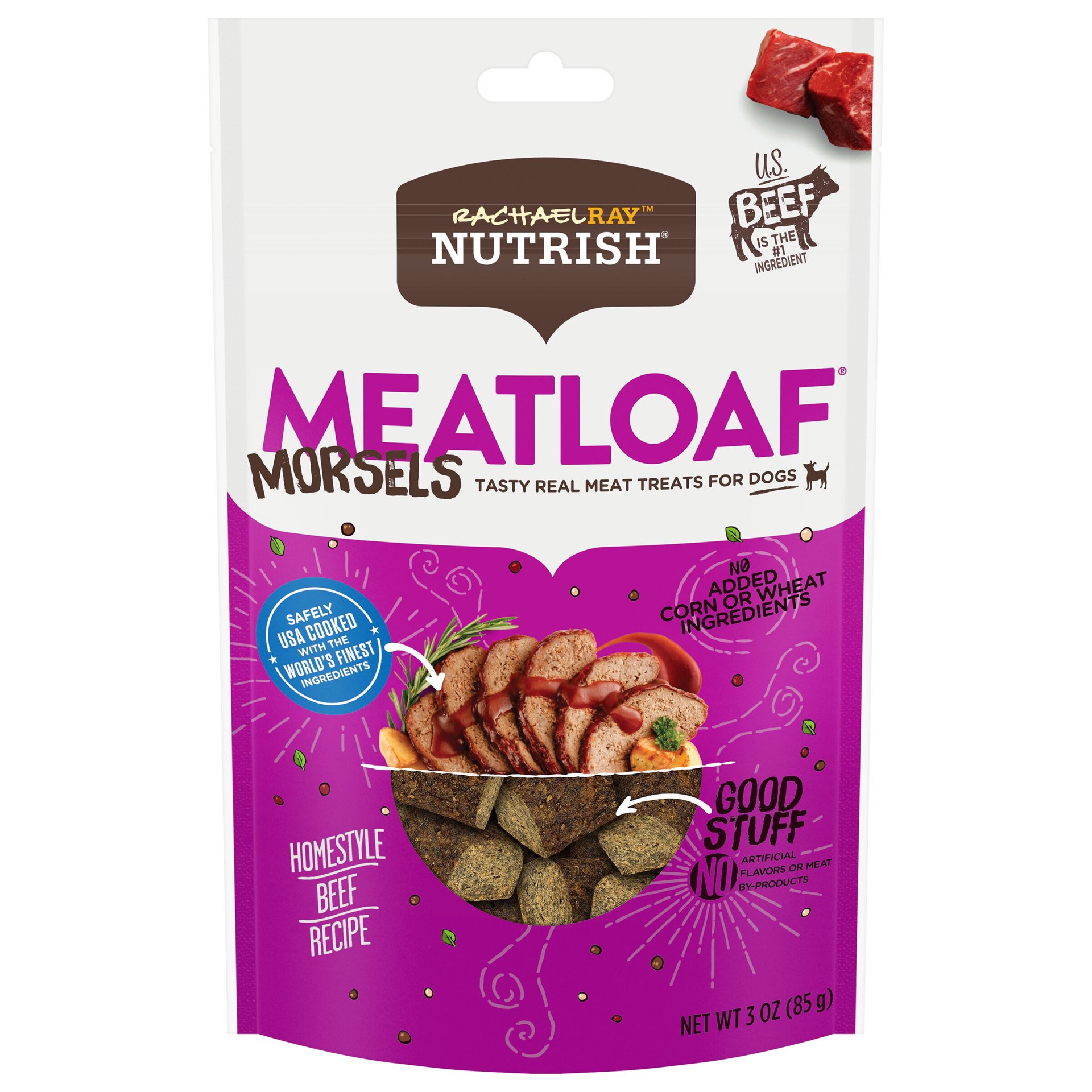 slide 1 of 6, Rachael Ray Nutrish Meatloaf Morsels Dog Treats, Homestyle Beef Recipe, 3 oz, 3 oz