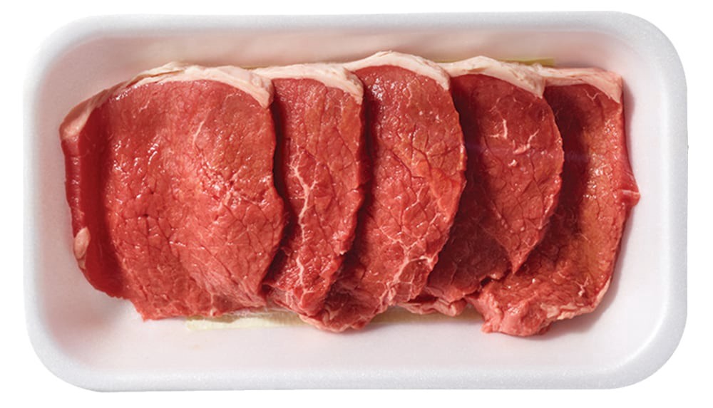slide 1 of 5, Beef Choice Eye Of Round Thin Cut Steak, per lb