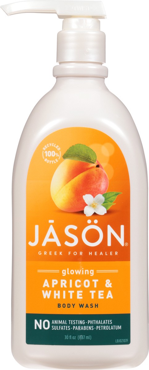 slide 5 of 8, Jason Glowing Apricot & White Tea Body Wash 30 fl oz, 30 oz