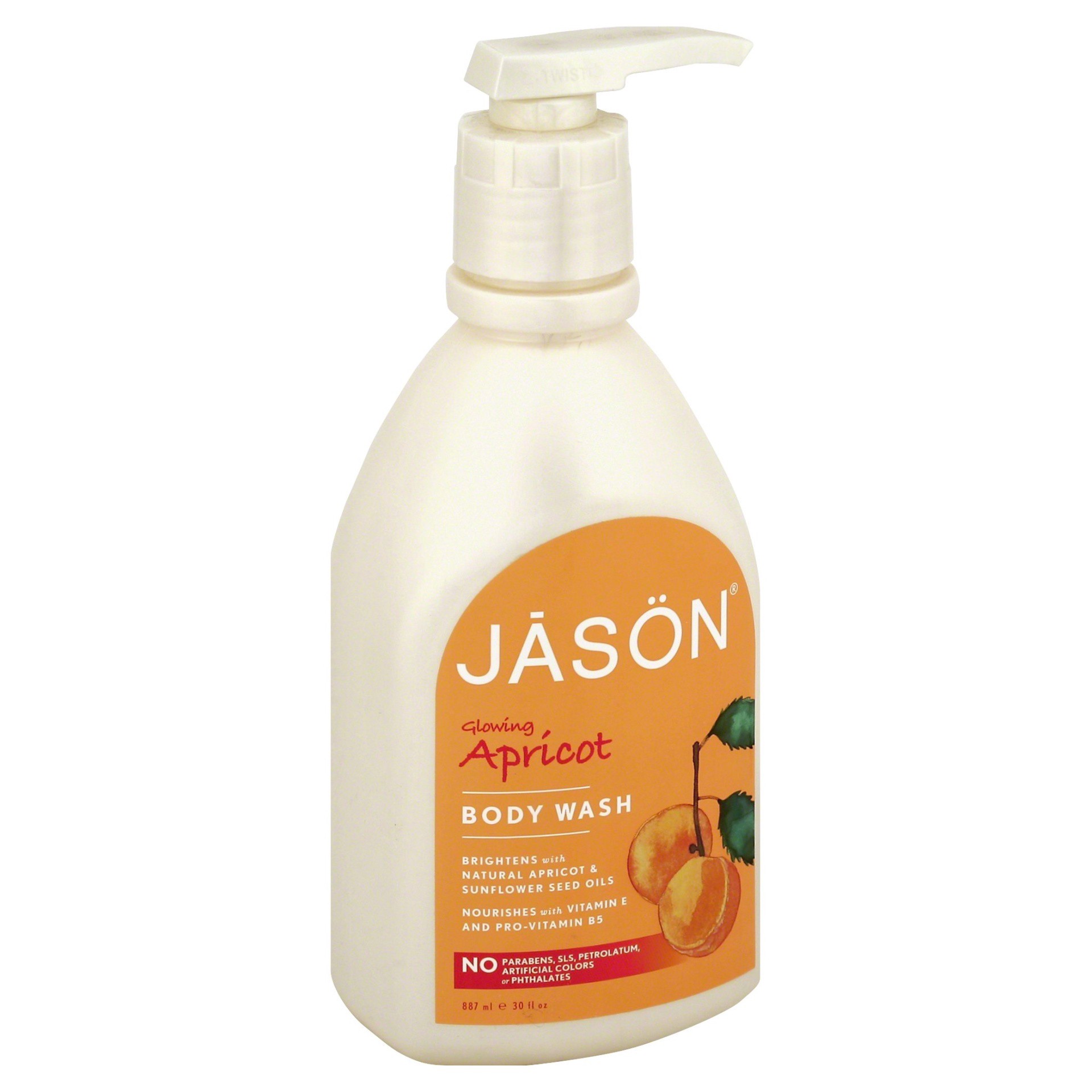 slide 1 of 8, Jason Glowing Apricot & White Tea Body Wash 30 fl oz, 30 oz