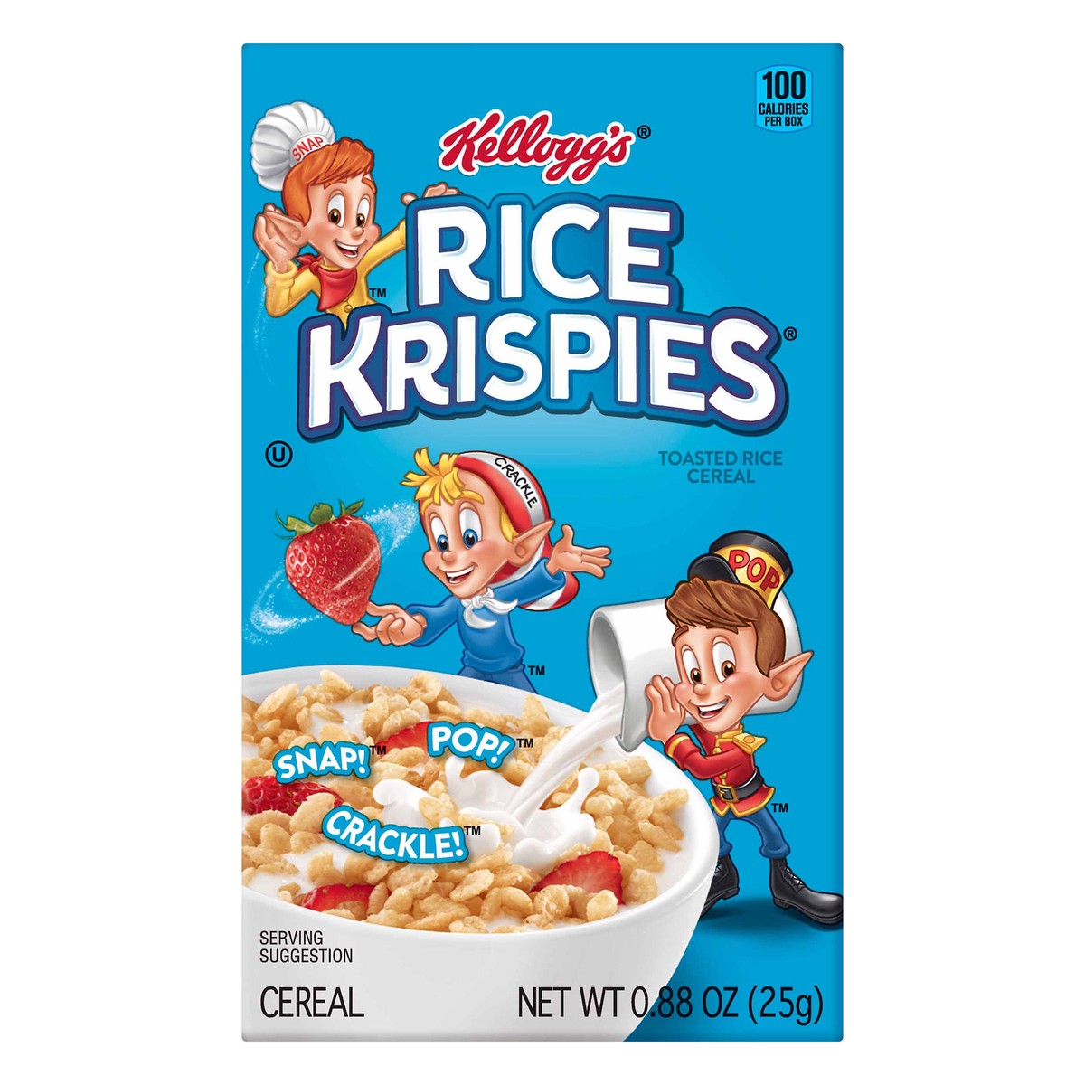 slide 1 of 5, Rice Krispies Kellogg's Rice Krispies Breakfast Cereal, Kids Snacks, Family Breakfast, Original, 0.88oz Box, 1 Box, 0.88 oz