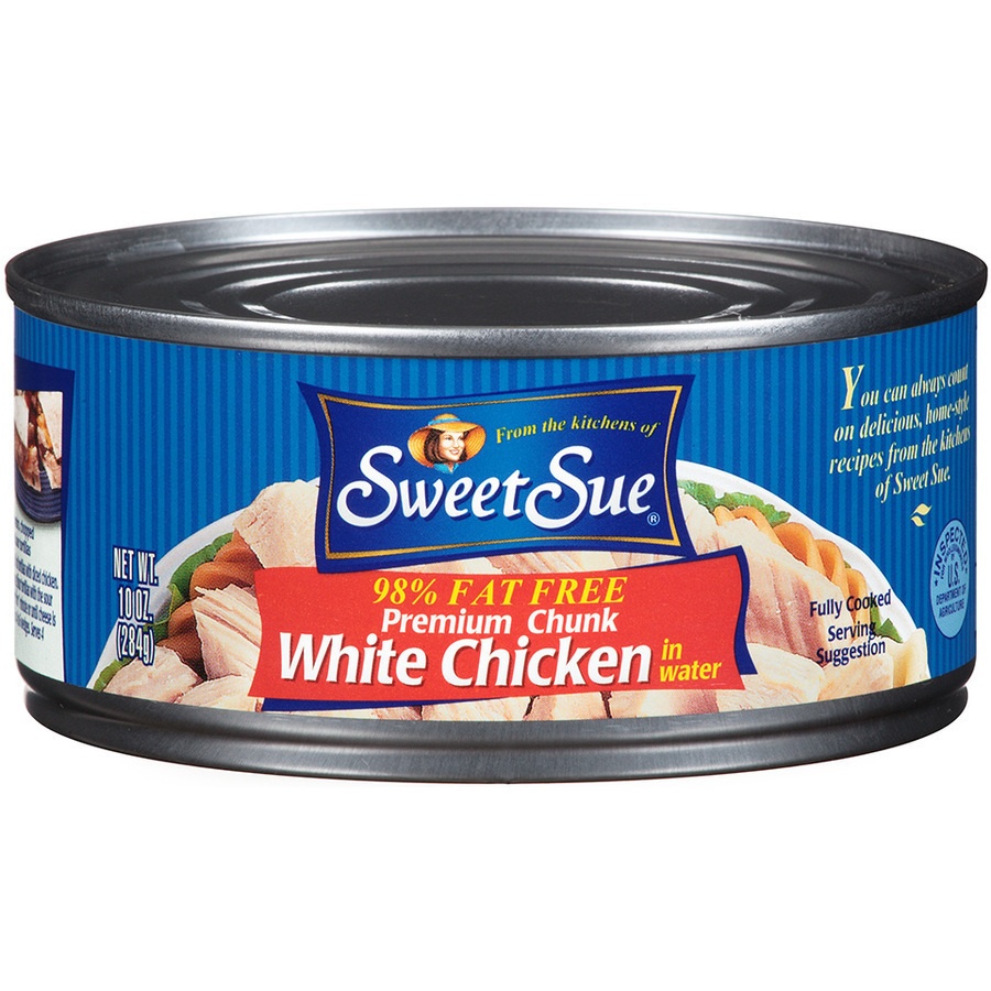 slide 1 of 8, Sweet Sue 98% Fat Free Premium Chunk White Chicken, 10 oz
