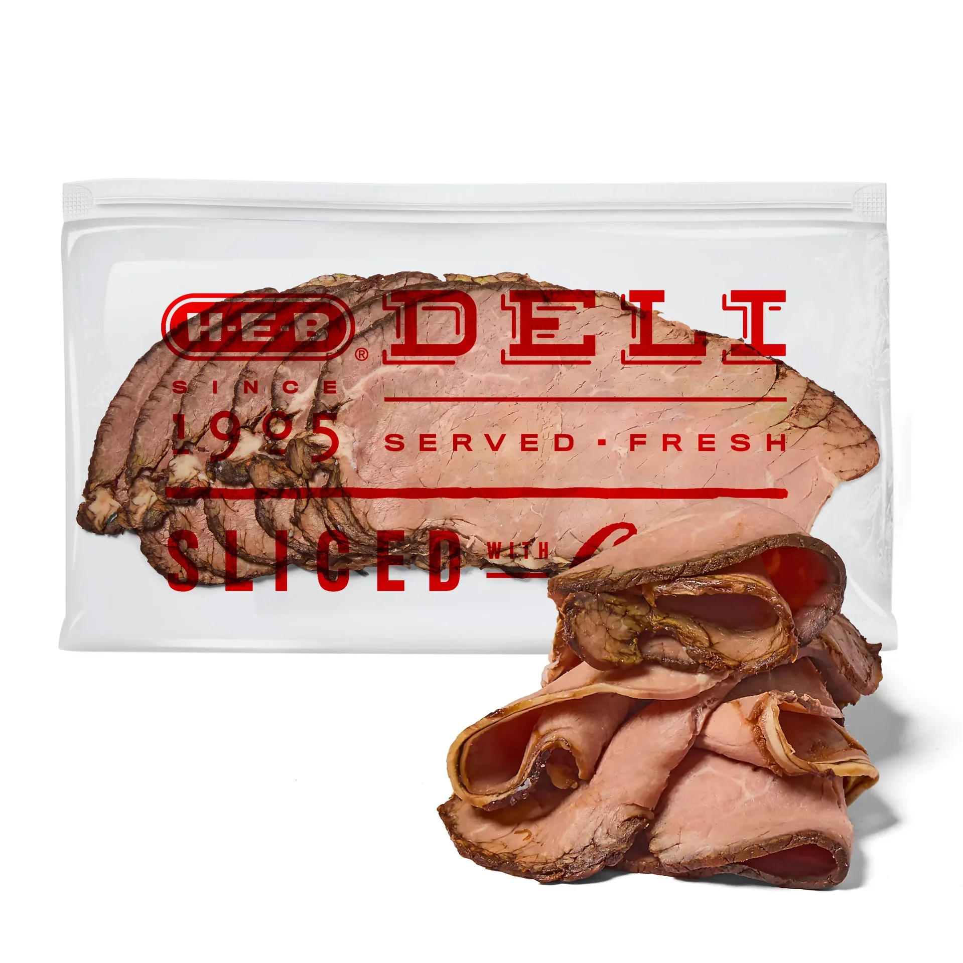 slide 1 of 1, H-E-B Deli Mesquite-Smoked Roast Beef, Sandwich Sliced, per lb