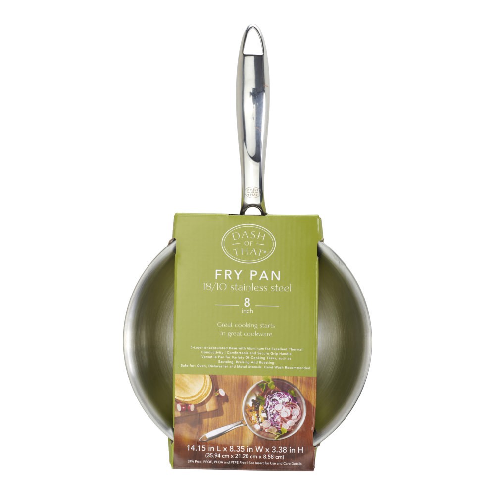 slide 1 of 3, Dash Of That 8" Stainless Steel Frypan, 8 in